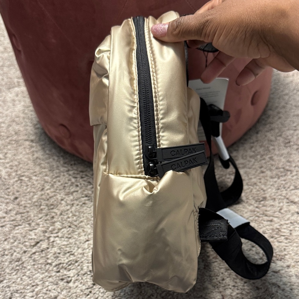 Calpak Metallic Gold Backpack - Picture 5 of 8